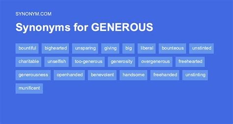 2 friends compared with 2. . Generous synonym